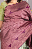 Green and purple silk saree