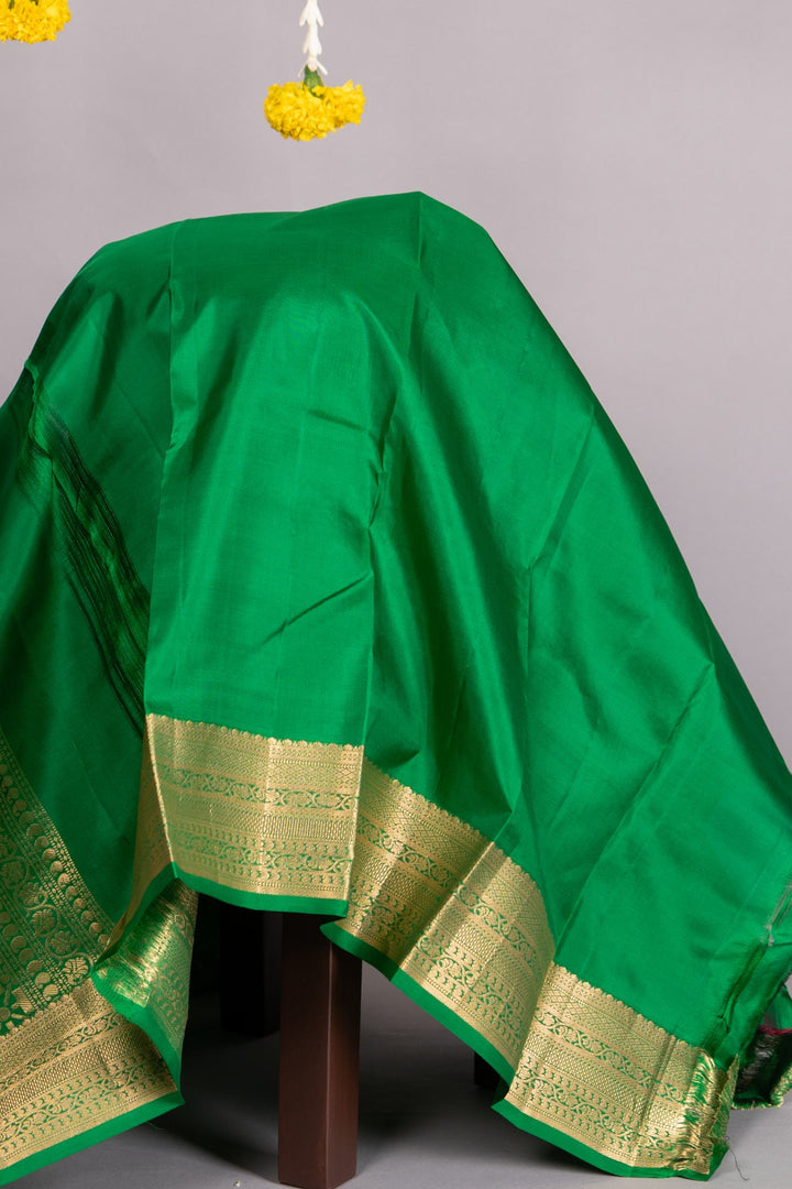 Yellow and green soft silk saree