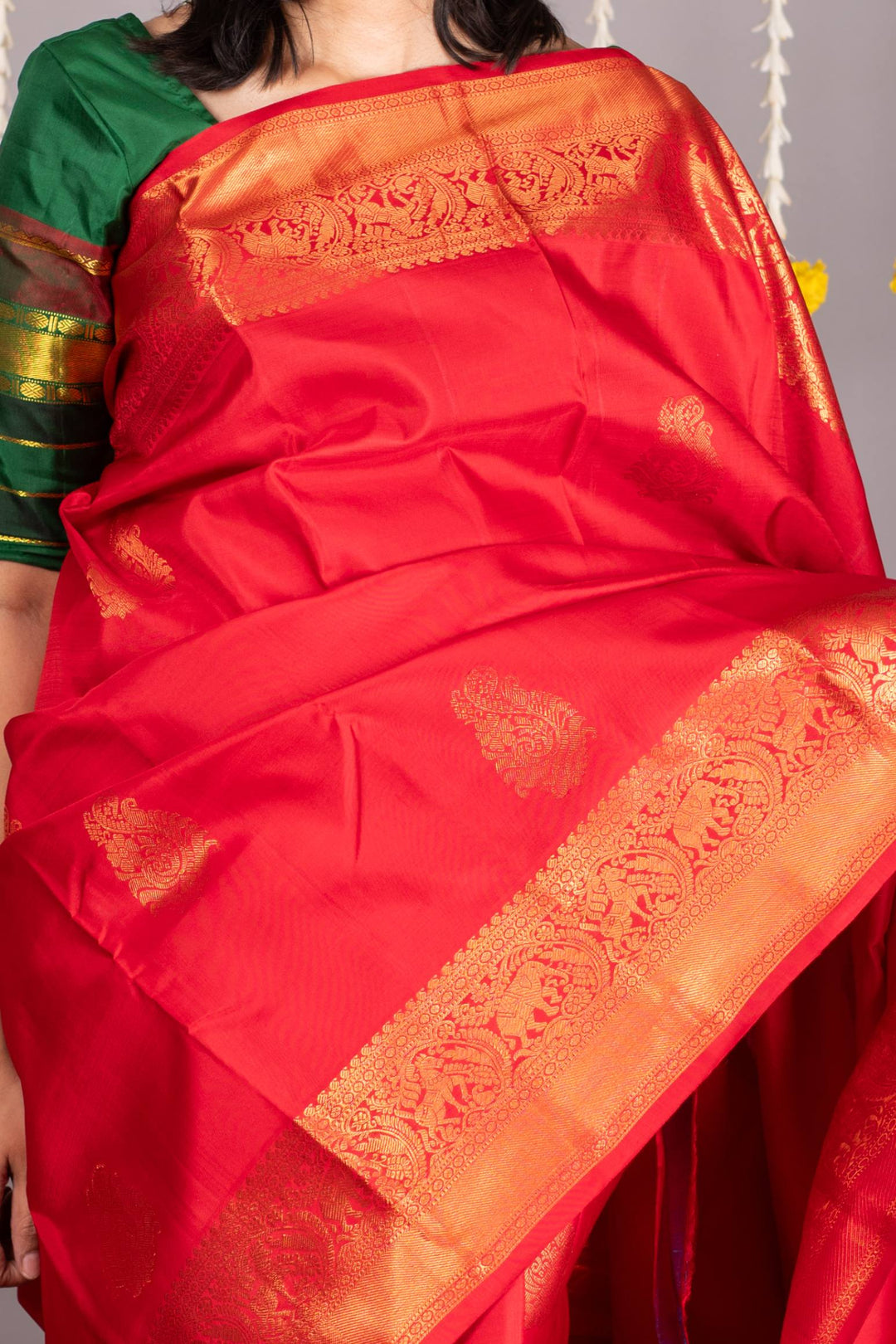 Red pure silk saree