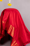Red pure silk saree