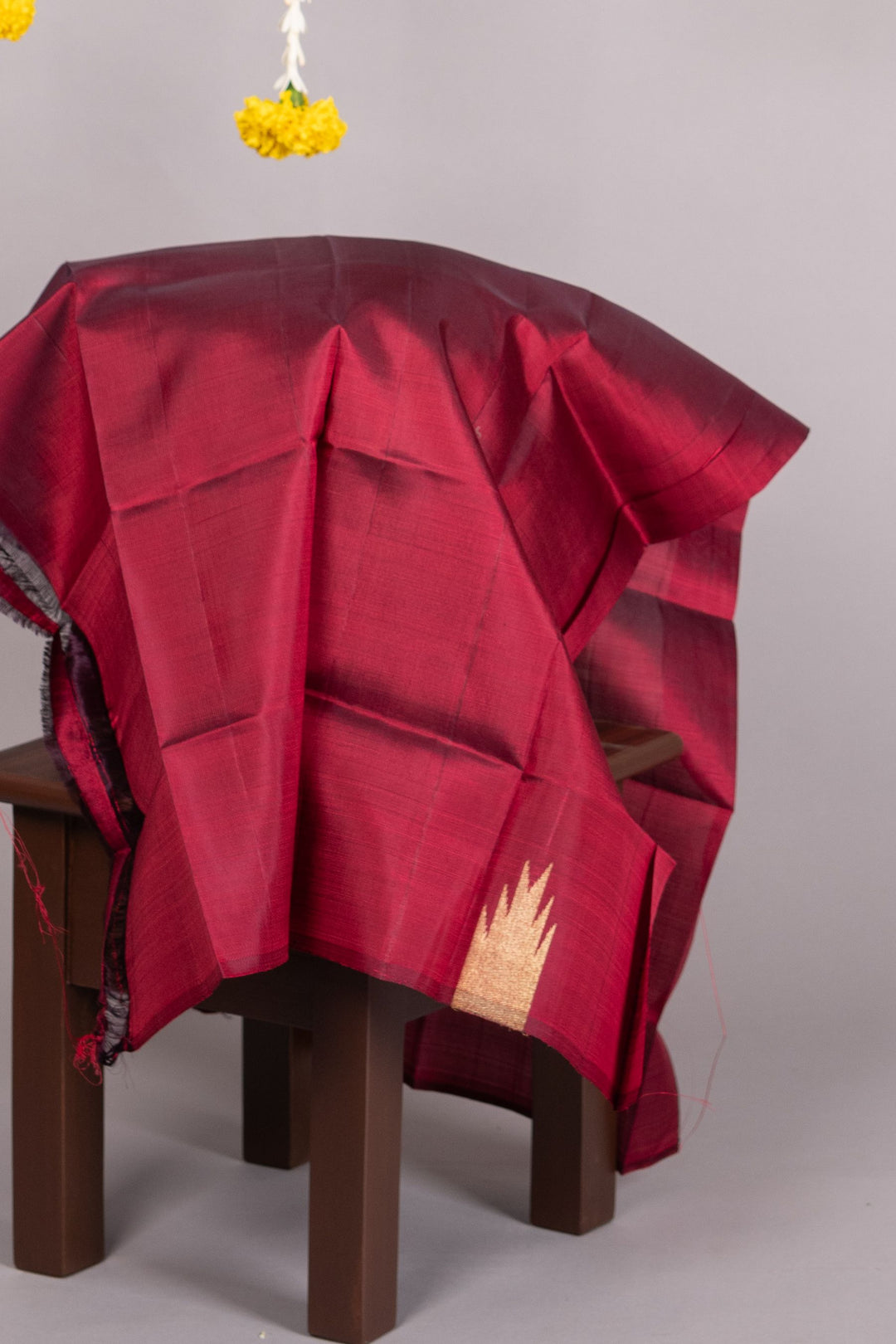 Maroon and Gold Saree