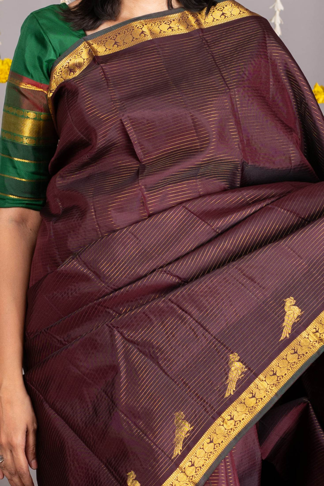 Coffe brown pure silk saree