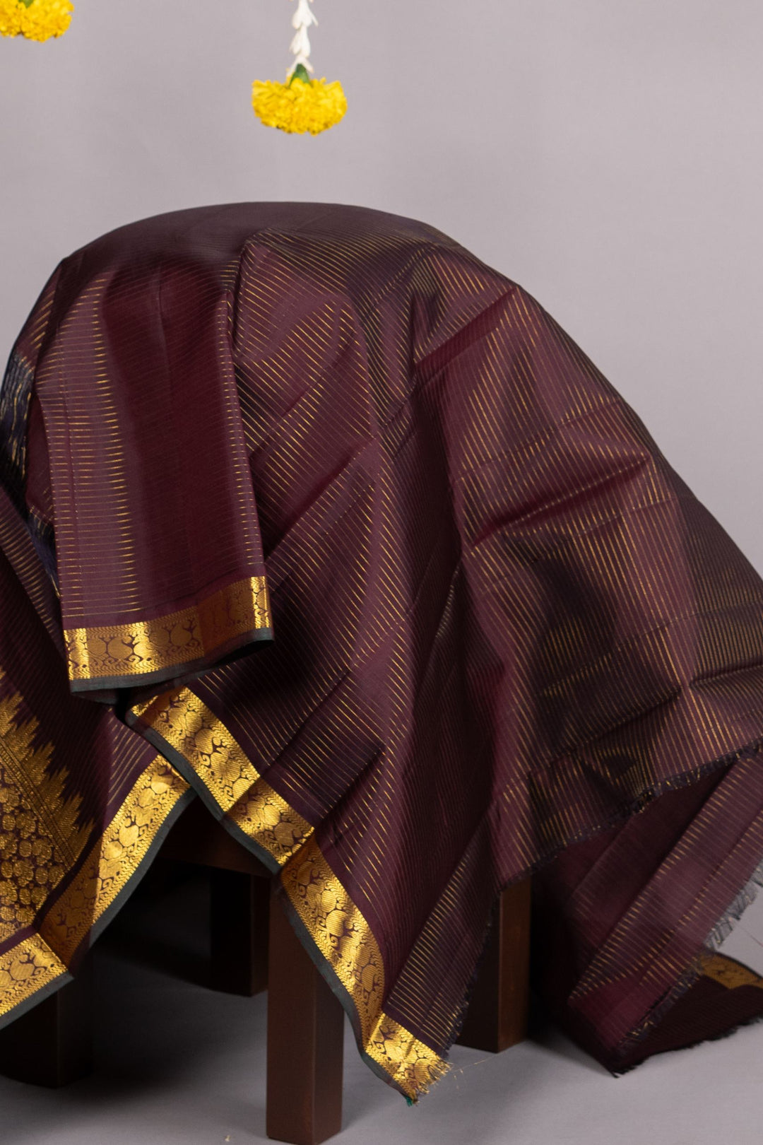 Coffe brown pure silk saree