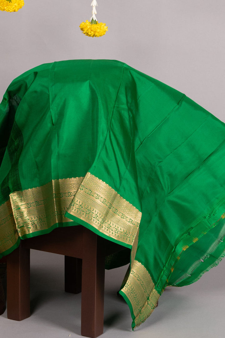 Honey brown saree with green border