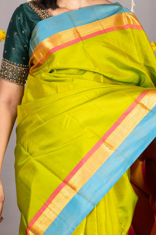 Light green simple silk saree