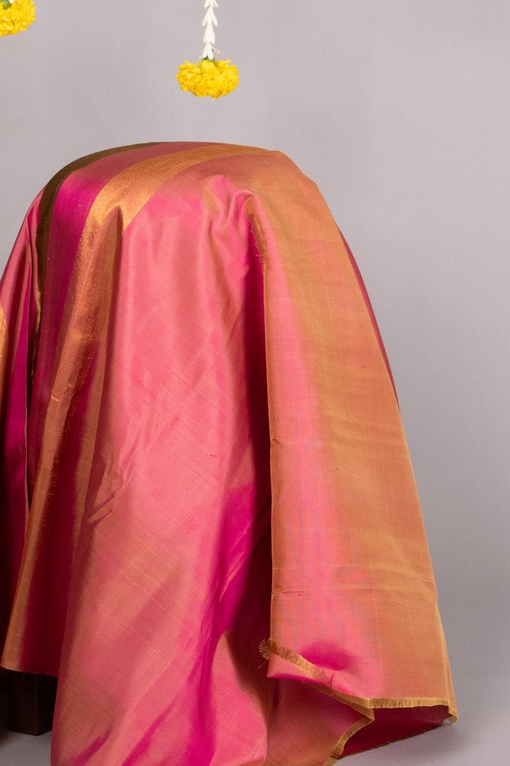 offwhite multicolor temple kachipuram silk saree