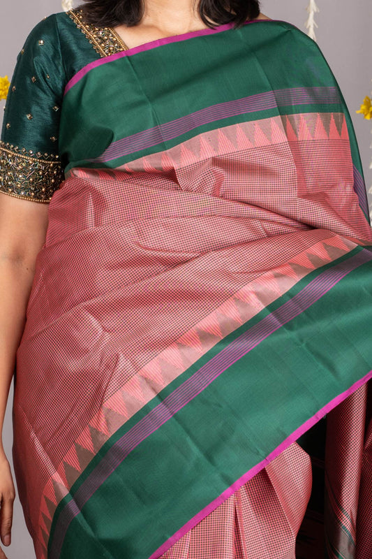 Pink silk saree