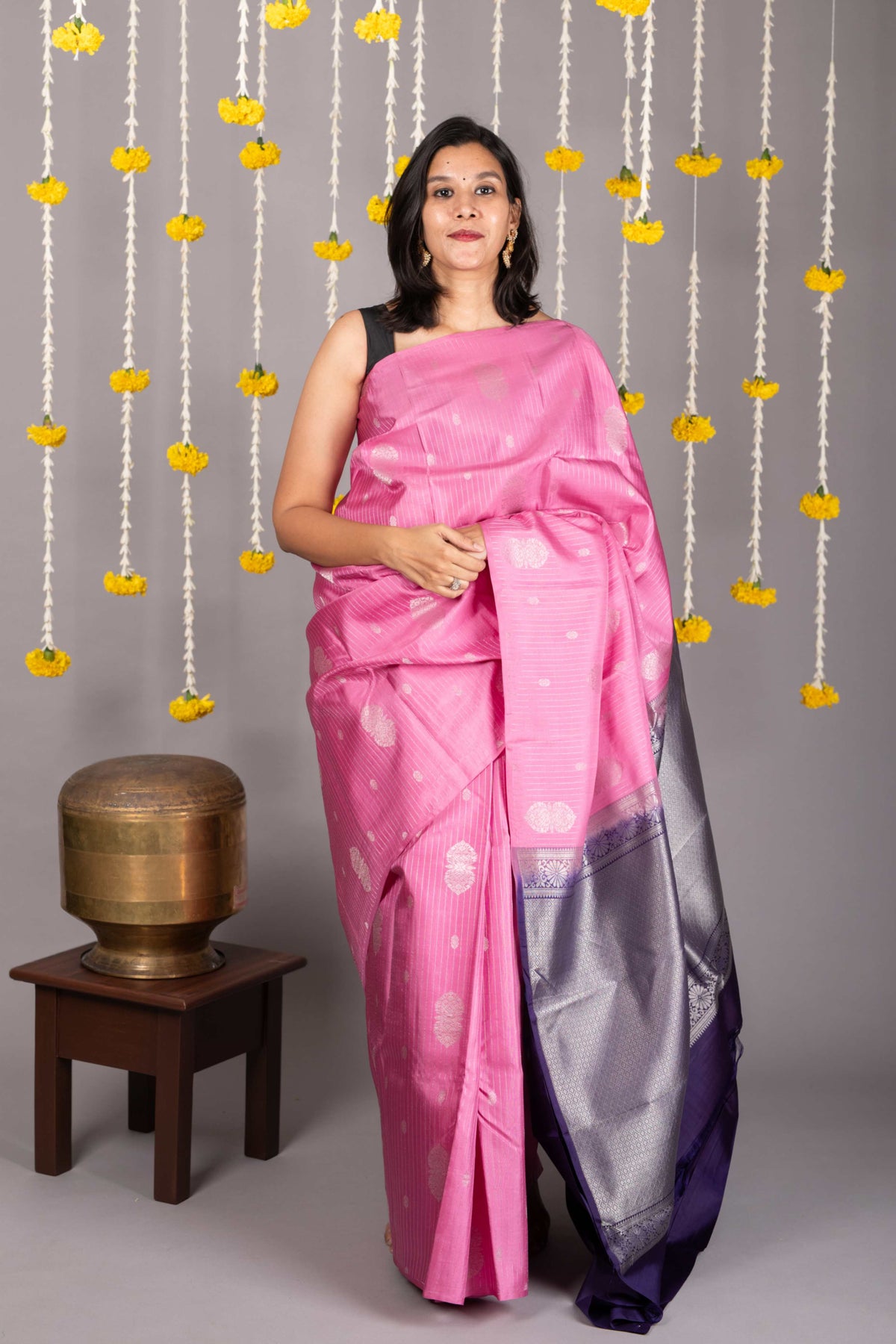 Lavender and Purple Pure Silk Saree