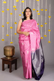 Lavender and Purple Pure Silk Saree