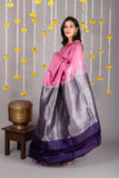 Lavender and Purple Pure Silk Saree