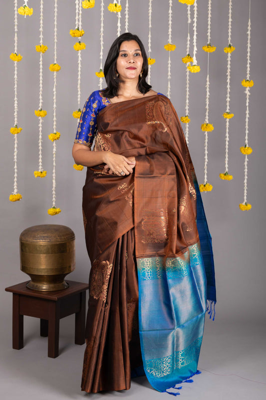 Brown Colour Pattu Saree