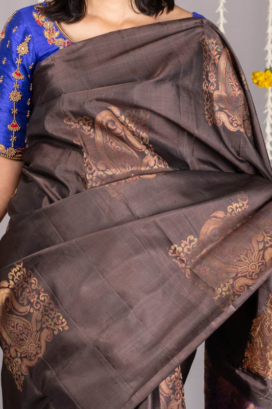Grey silk saree
