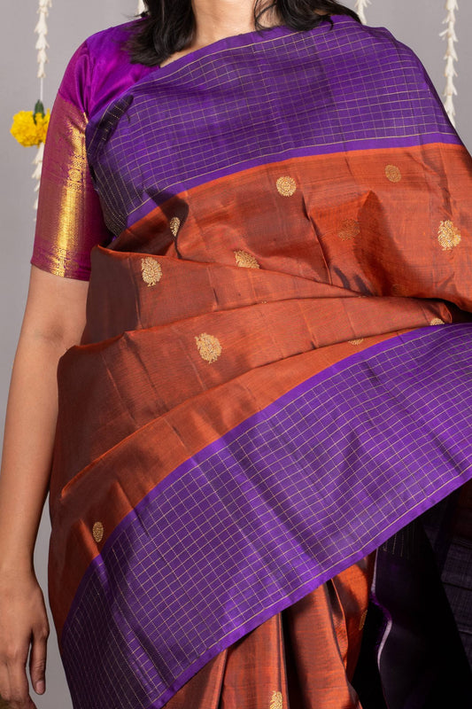 Coffee Brown Silk Saree