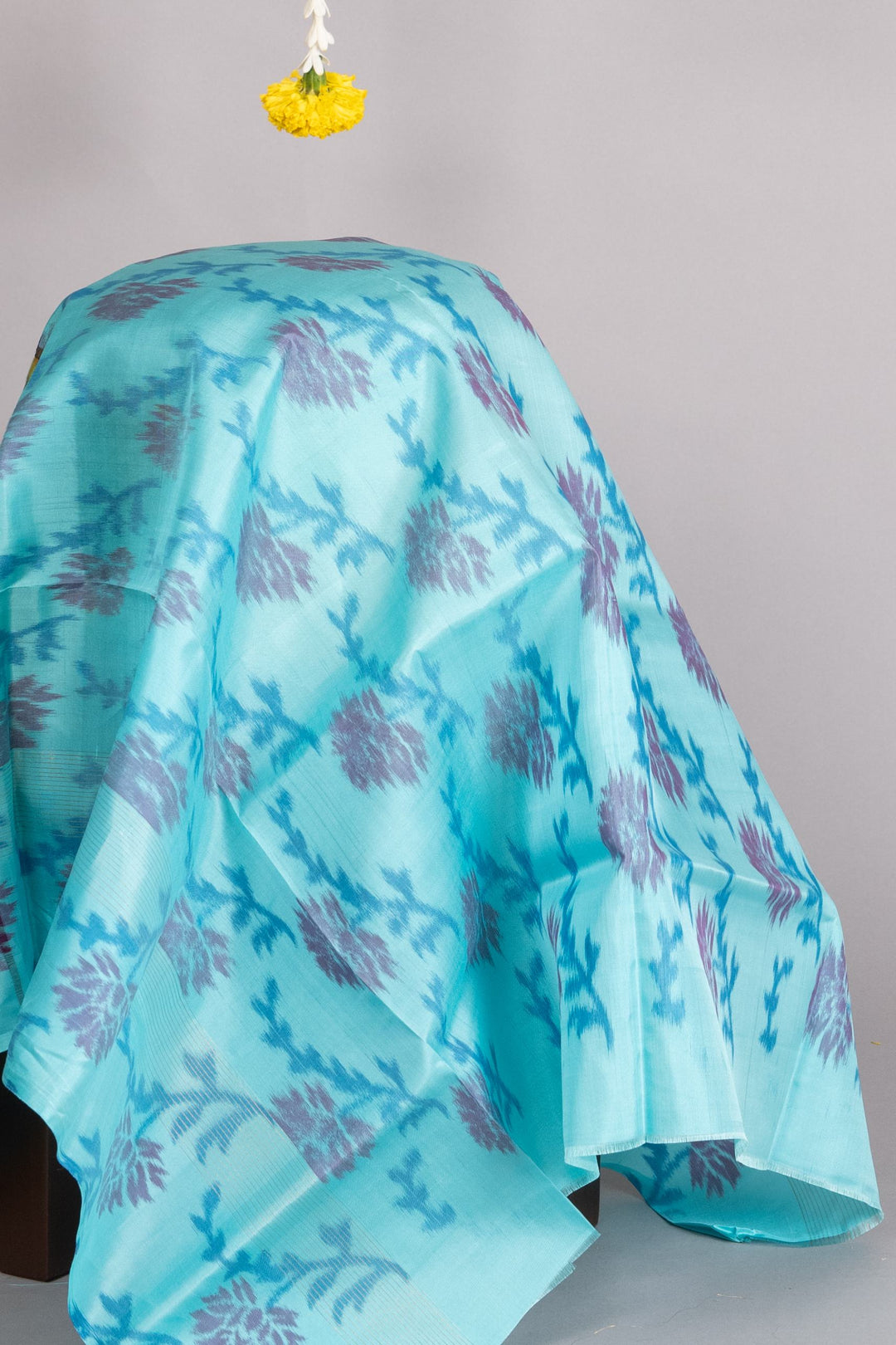 Lime green plain silk saree