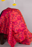 Blue and pink korvai pure silk saree