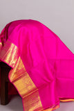 Pink Silk Saree with Golden Border