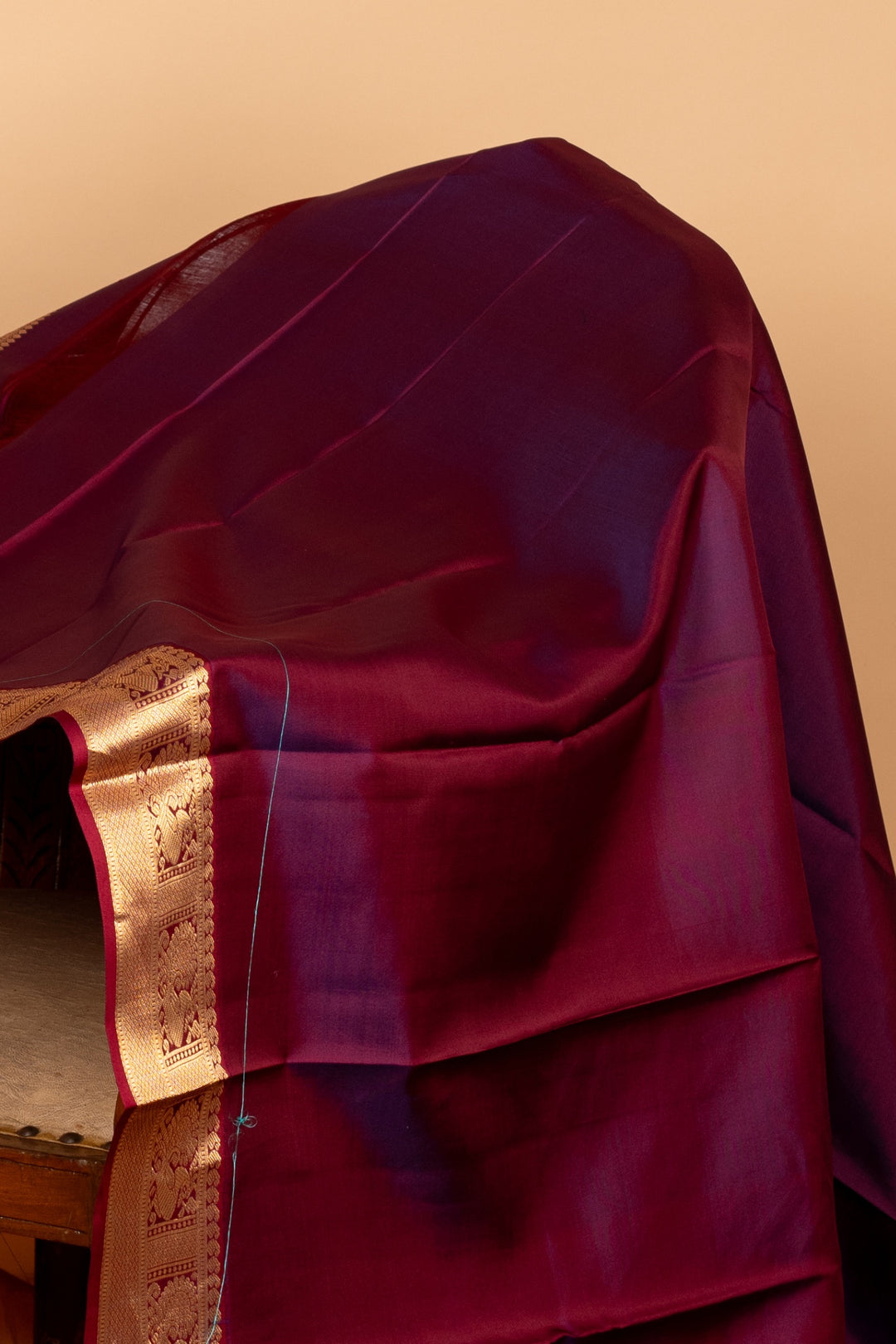 Yellow and Maroon Pure silk saree