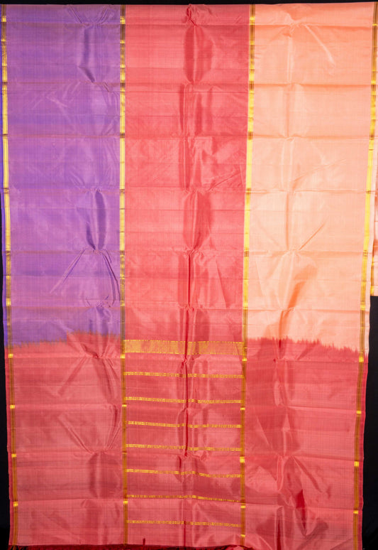 Pink and lavender mubbagam silk saree