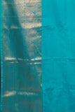 Offwhite and aqua blue semi silk saree