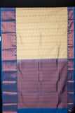 Offwhite and blue semi silk saree