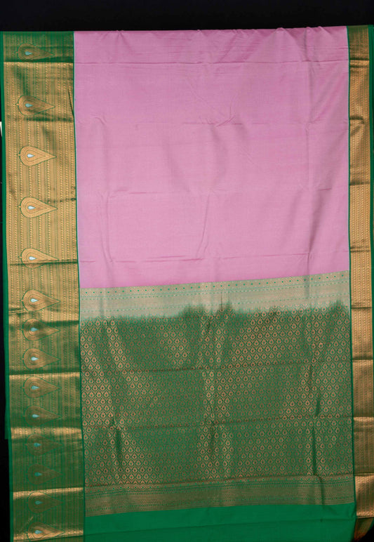 Pastel pink semi silk saree