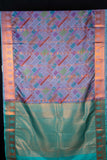 Pastel lavender digital printed semi silk saree