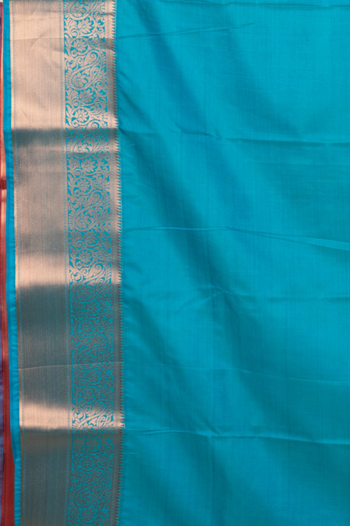 Orange digital printed semi silk saree