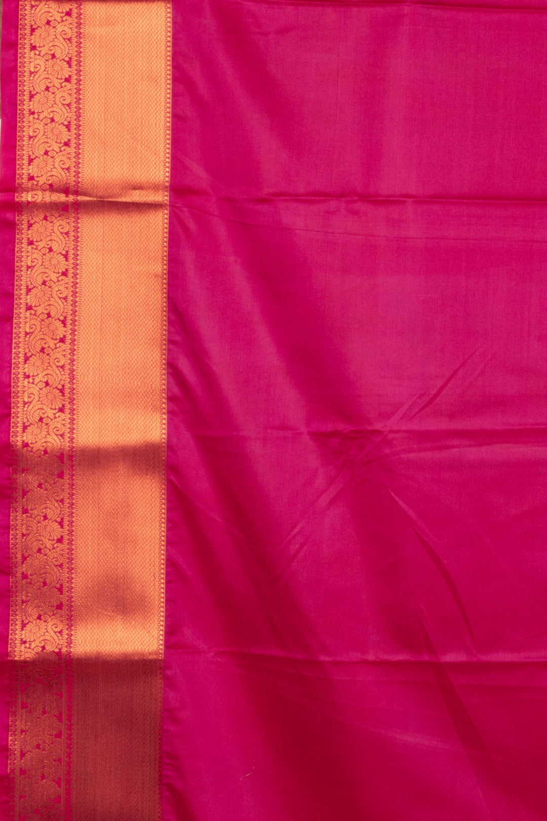 Green and pink digital printed semi silk saree