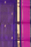 Lime green and purple silk cotton saree