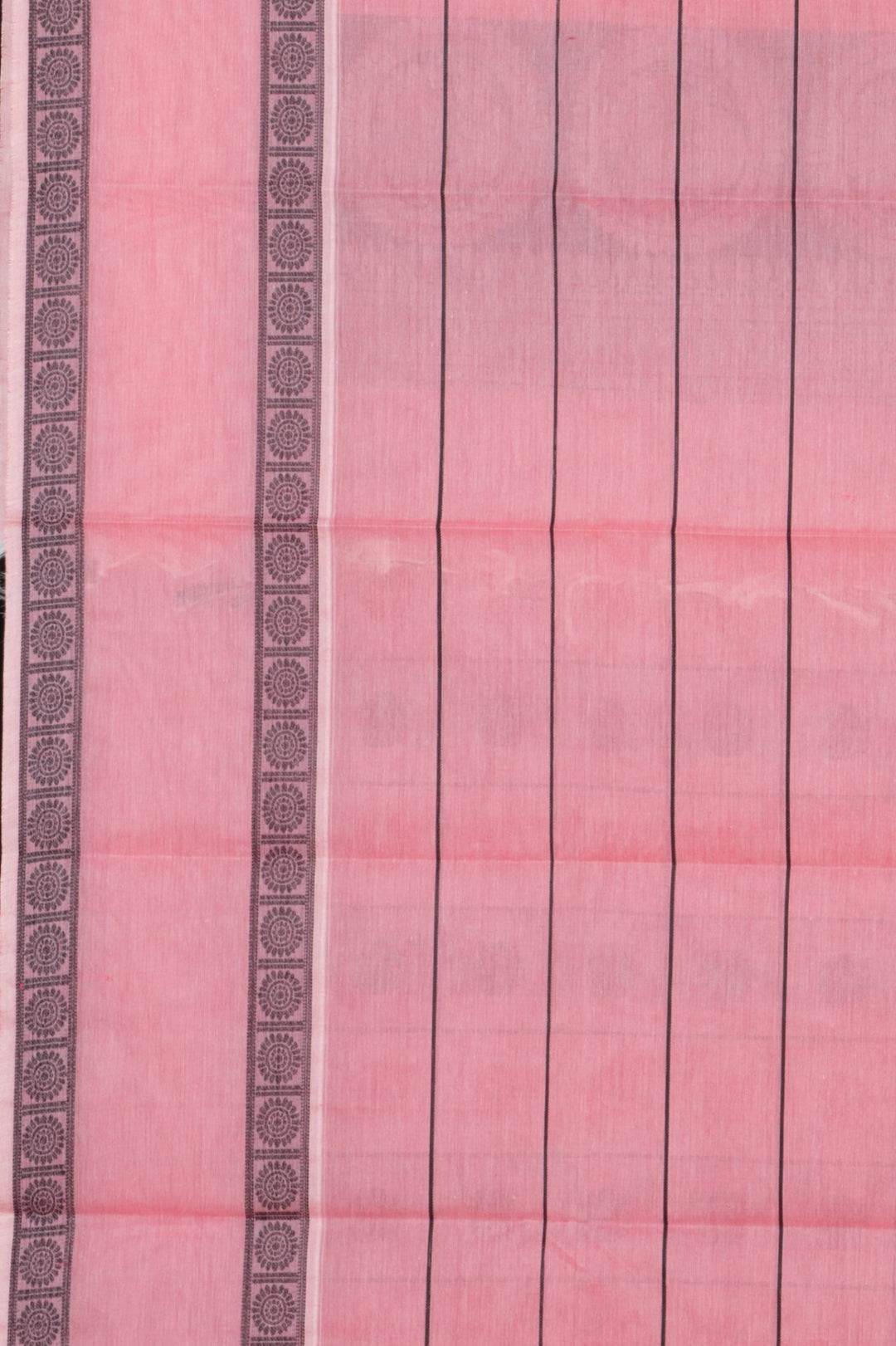 Pink mayil and chakram kanchi cotton saree