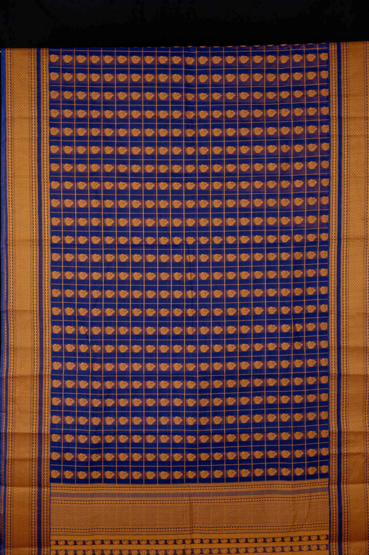 Blue mayil kanchi cotton saree