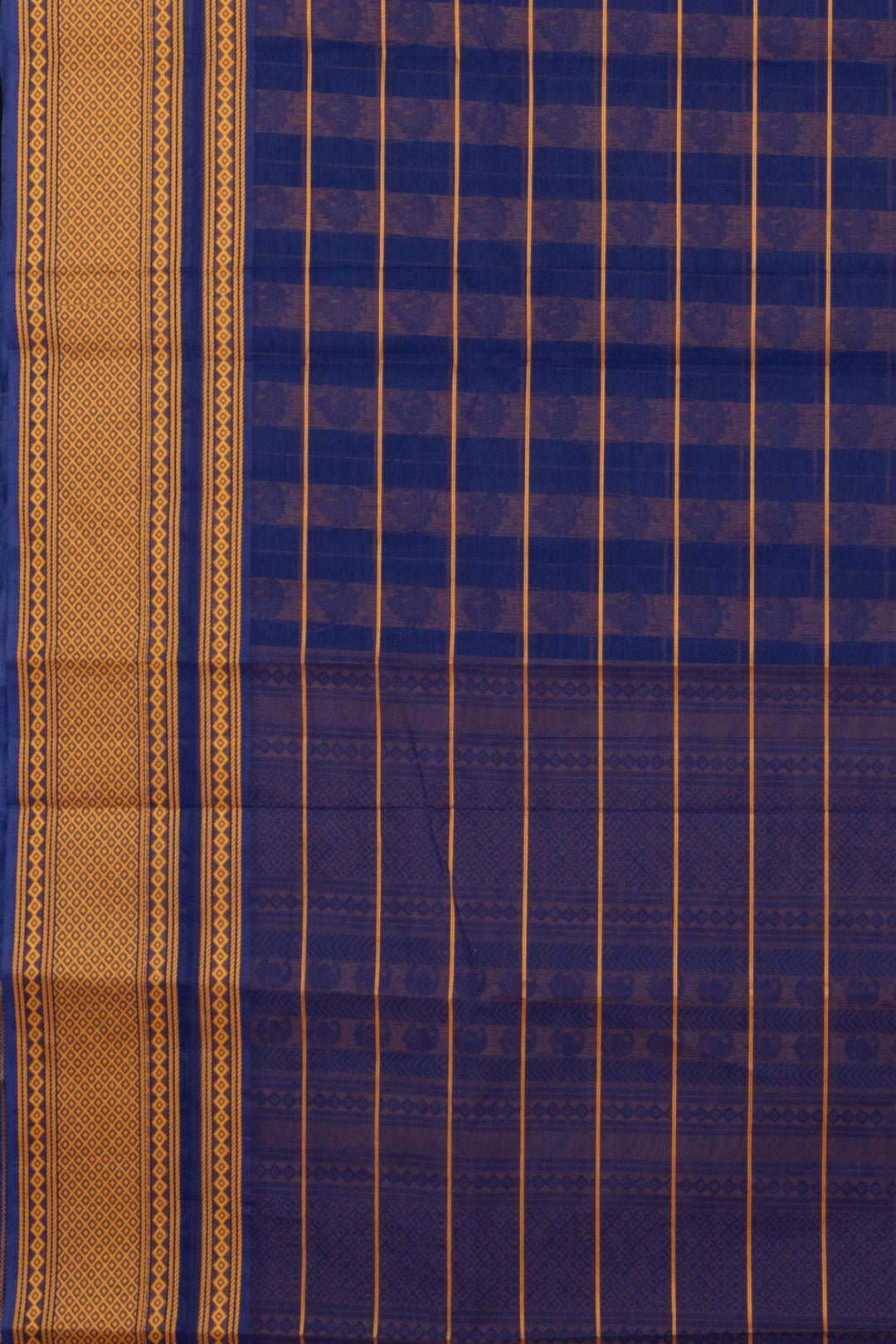 Blue mayil kanchi cotton saree