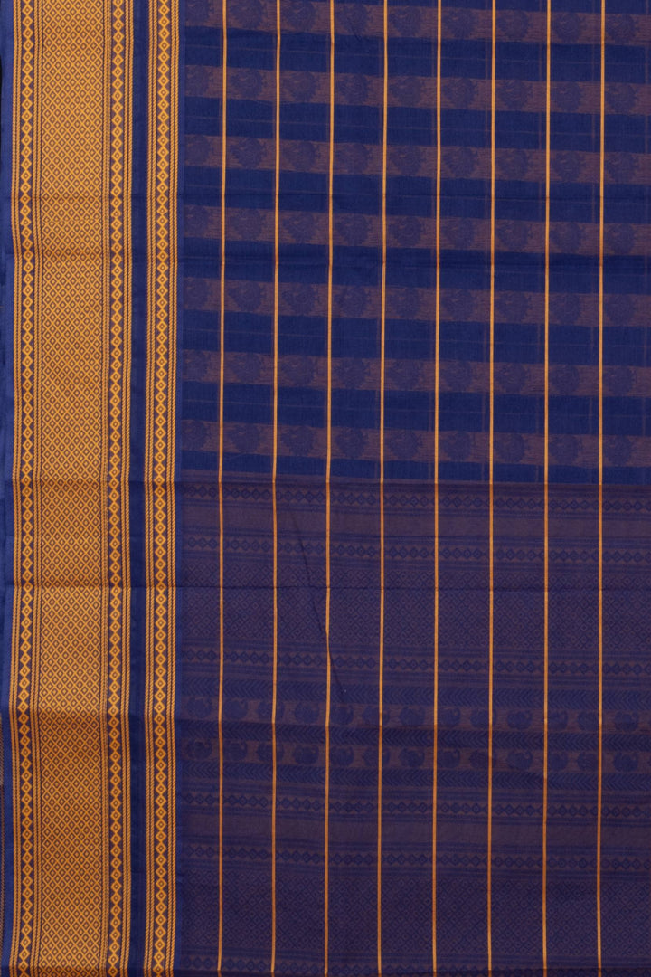 Blue mayil kanchi cotton saree