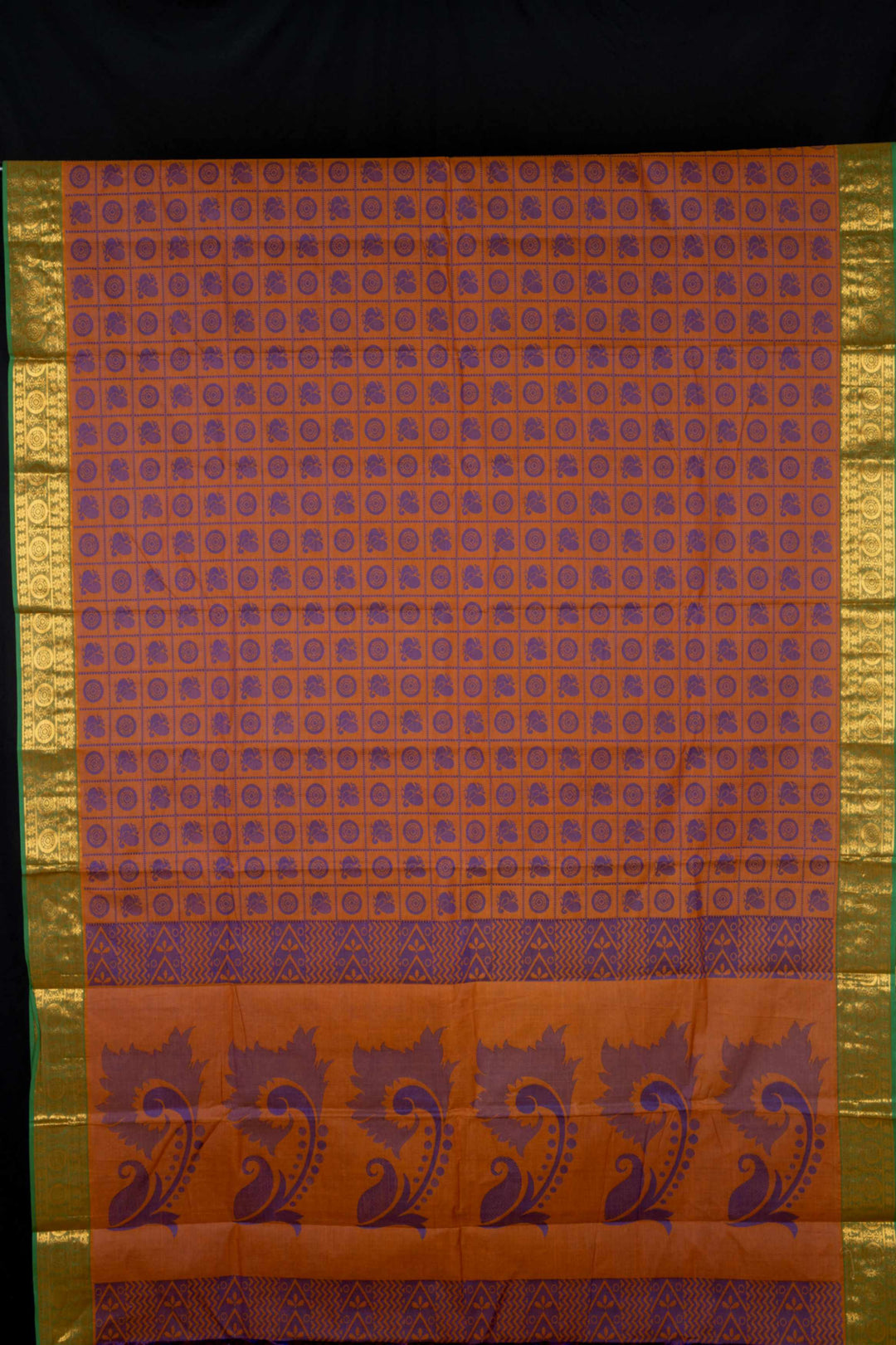 Honey brown kanchi cotton saree